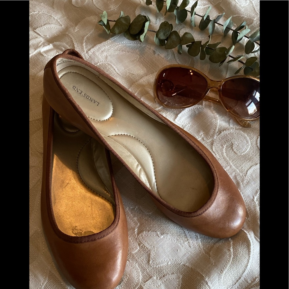 🆕🆕 LANDS’ END Ballet Flats, Taupe, Size 8